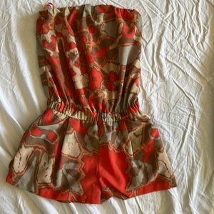 Collective Concepts Strapless Romper Size S Flower Print